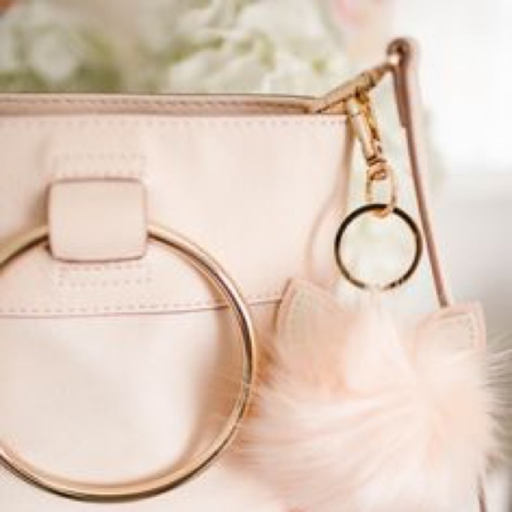 LC Lauren Conrad Pink Cat Faux Fur Keychain NWT - Picture 3 of 4